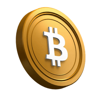 Monedă BTC Bitcoin înclinată în calitate de detaliu vizual al secțiunii hero