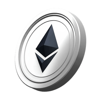 Monedă decorativă Ethereum ETH prezentată pe o înregistrare de criptovalute